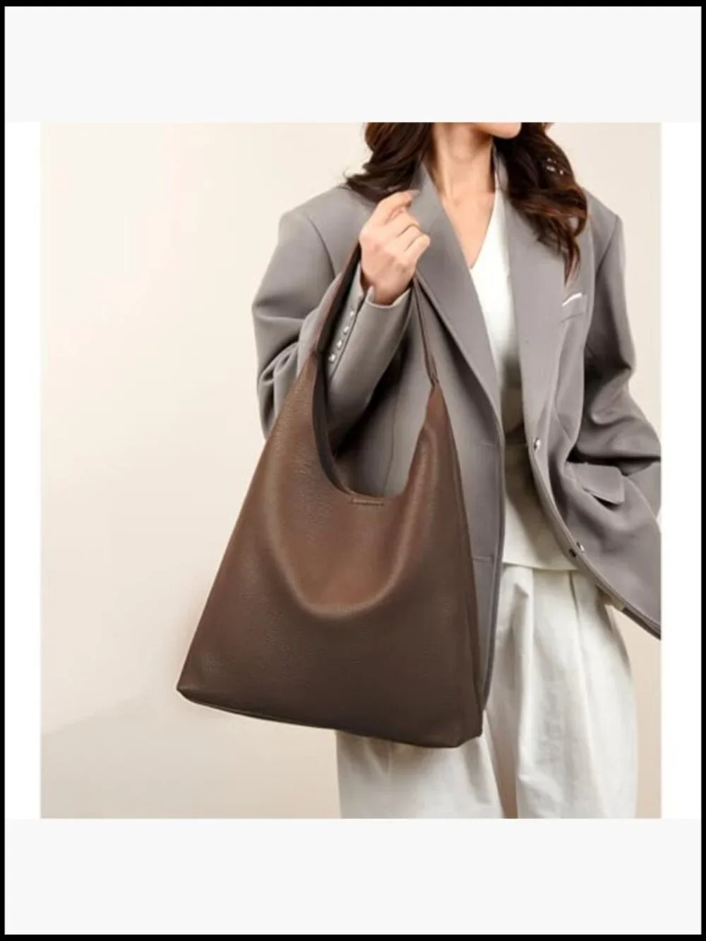 Slouchy Hobo Shoulder Bag Vegan Leather Tote Purse Work Weekender Travel Trendy